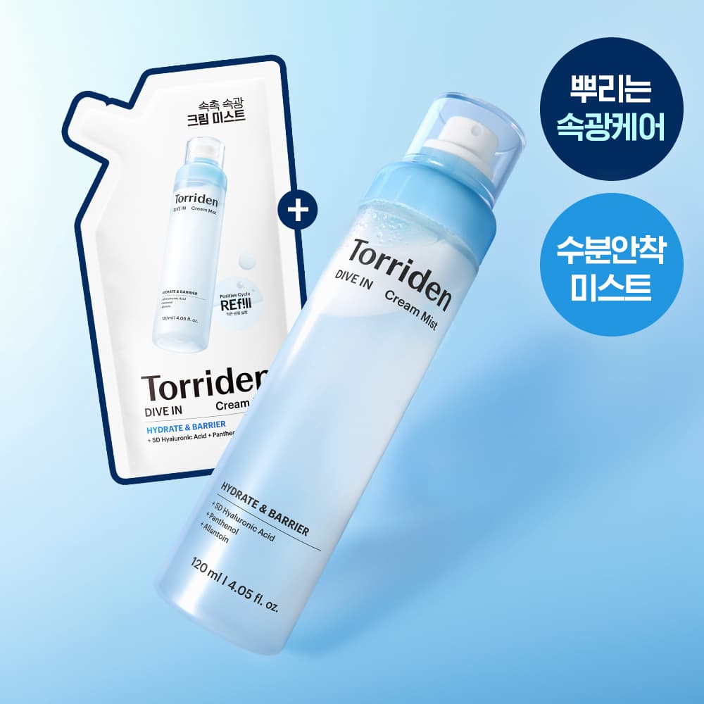 토리든 다이브인 저분자 히알루론산 크림 미스트 120ml 리필 기획 (+리필 120ml) - view 1