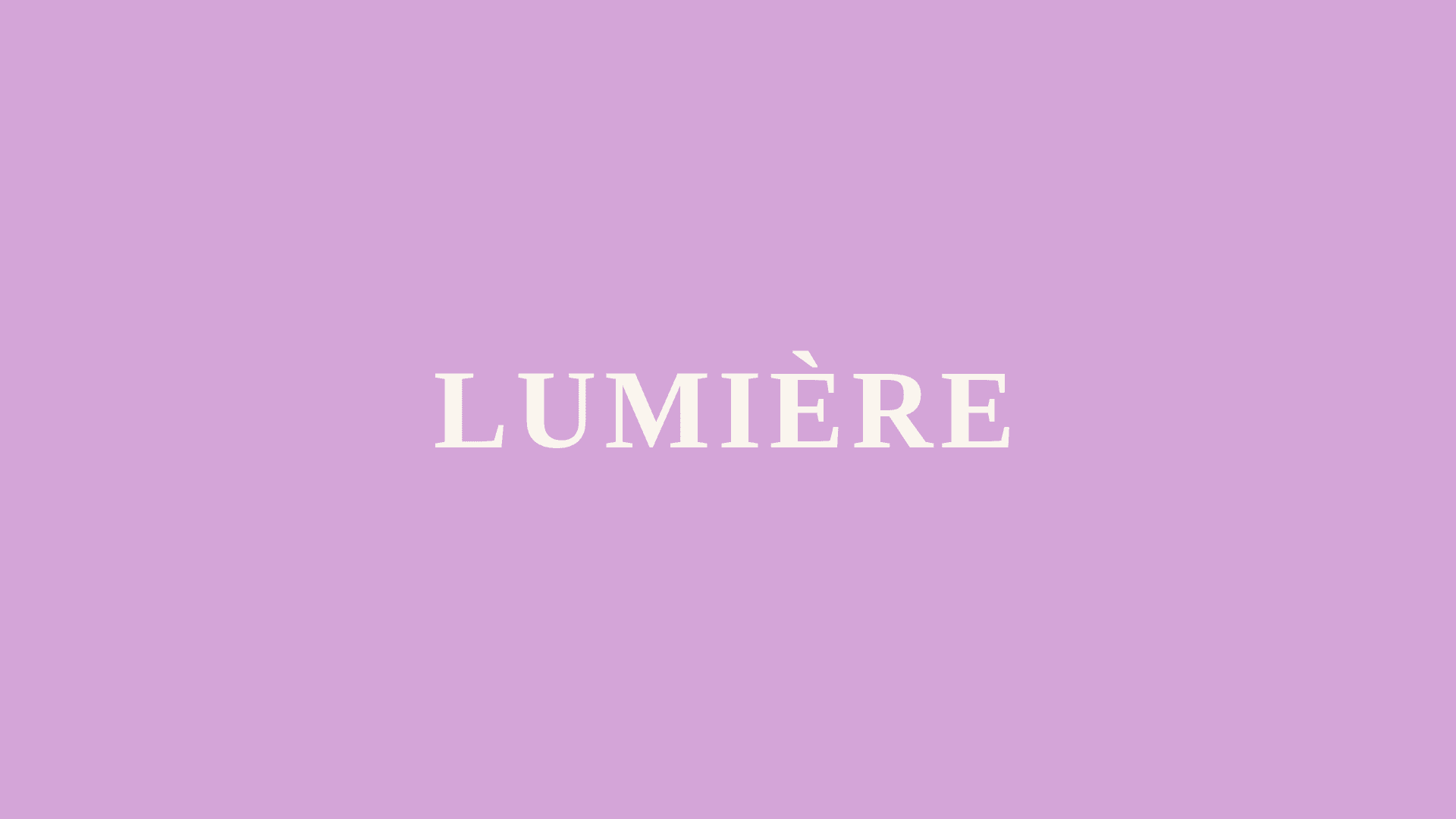 Lumière brand banner with lavender background